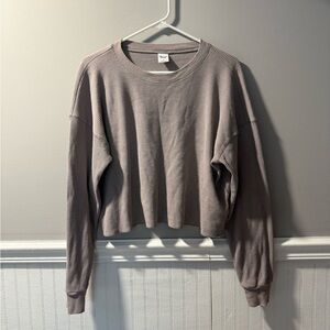 Aritzia TNA Waffle Crew Boxy Longsleeve Medium